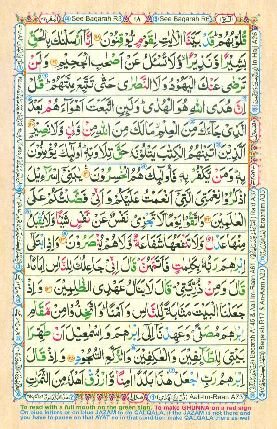 Read Al-Quran, Part / Chapter / Siparah 1 Page 18