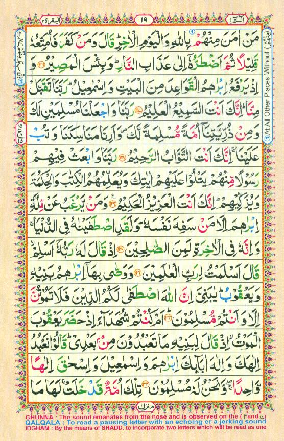 Read Al-Quran, Part / Chapter / Siparah 1 Page 19