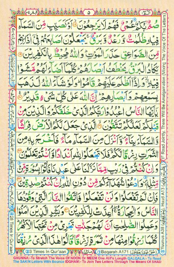Read Al-Quran, Part / Chapter / Siparah 1 Page 5