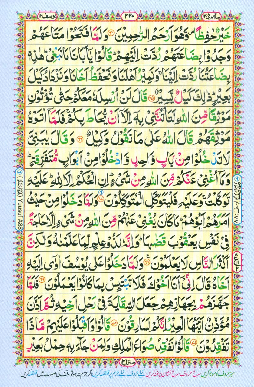 Read Al-Quran, Part / Chapter / Siparah 13 Page 220