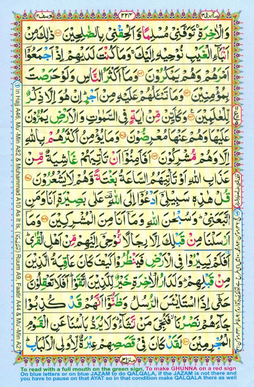 Read Al-Quran, Part / Chapter / Siparah 13 Page 224