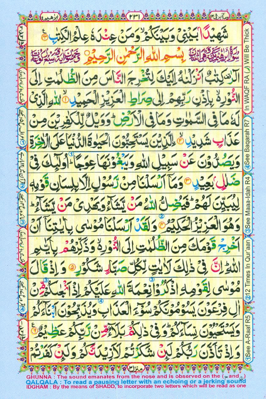 Read Al-Quran, Part / Chapter / Siparah 13 Page 231