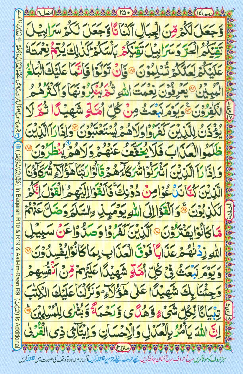 Read Al-Quran, Part / Chapter / Siparah 14 Page 250