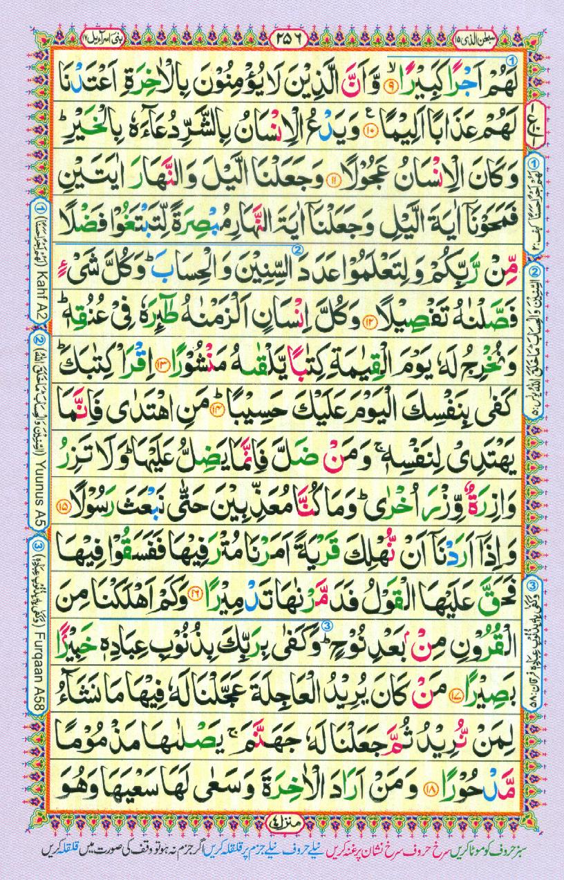 Read Al-Quran, Part / Chapter / Siparah 15 Page 256