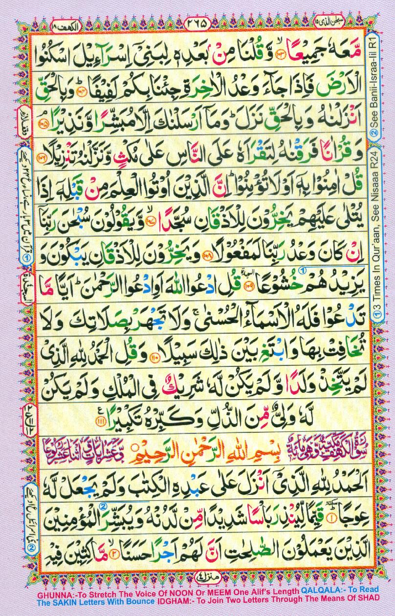 Read Al-Quran, Part / Chapter / Siparah 15 Page 265