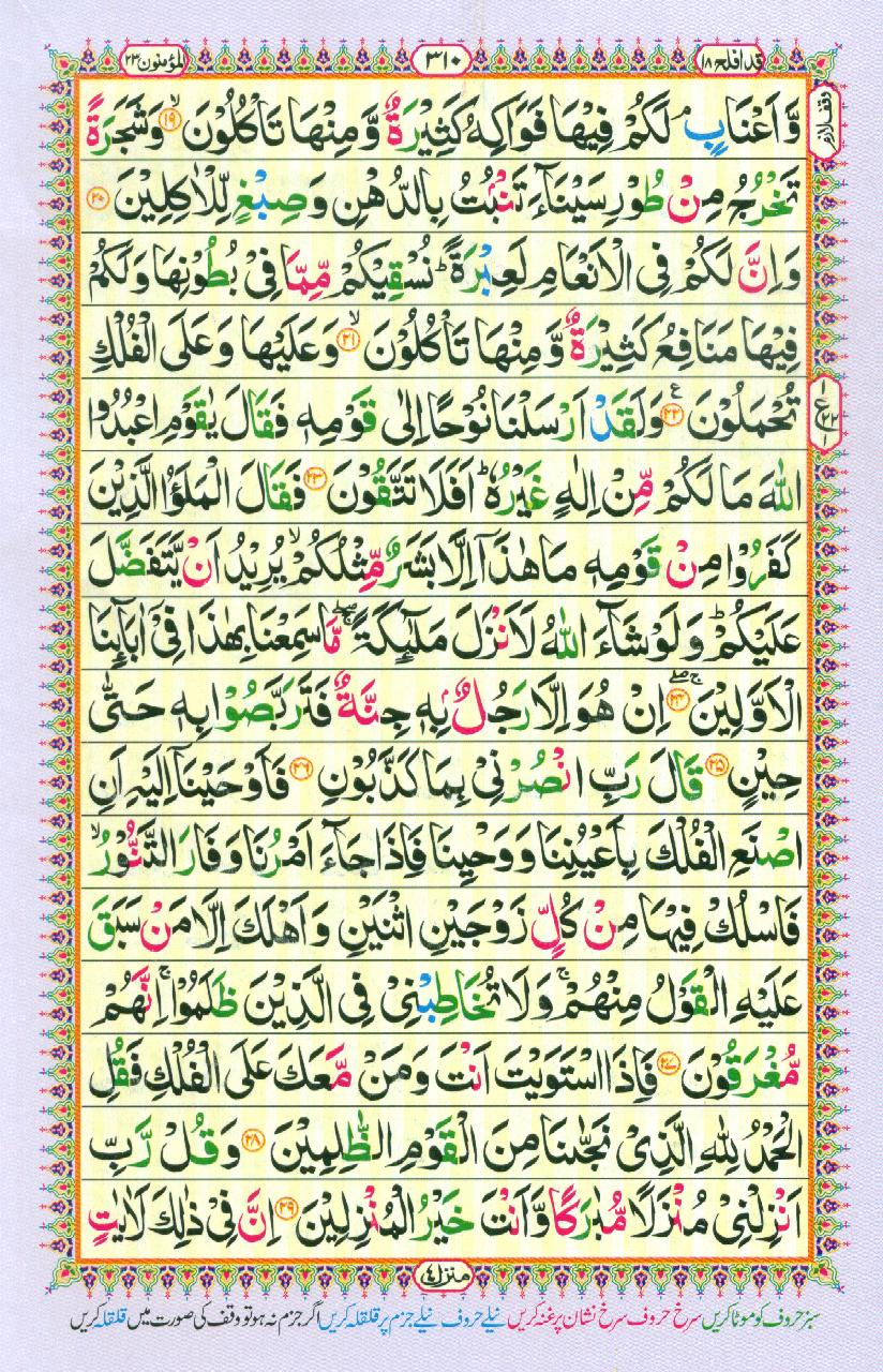 Read Al-Quran, Part / Chapter / Siparah 18 Page 310