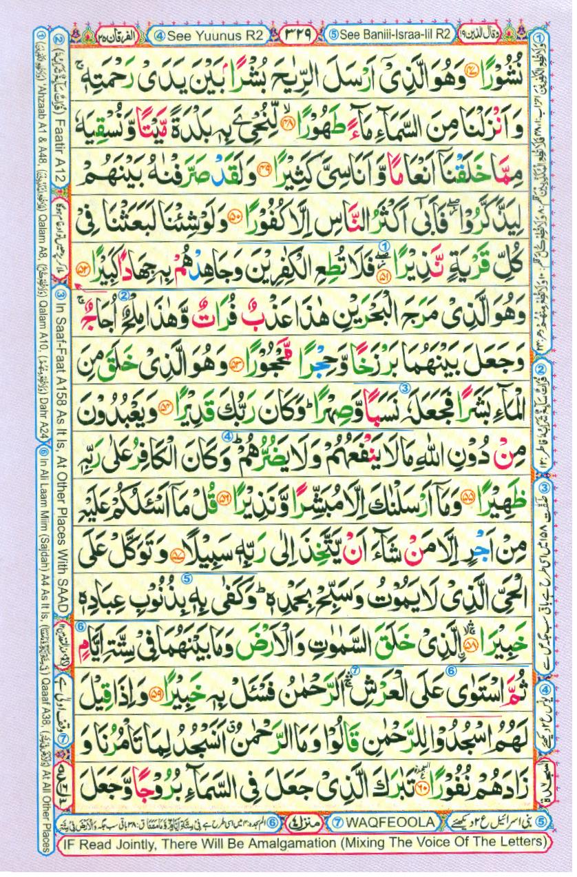 Read Al-Quran, Part / Chapter / Siparah 19 Page 329