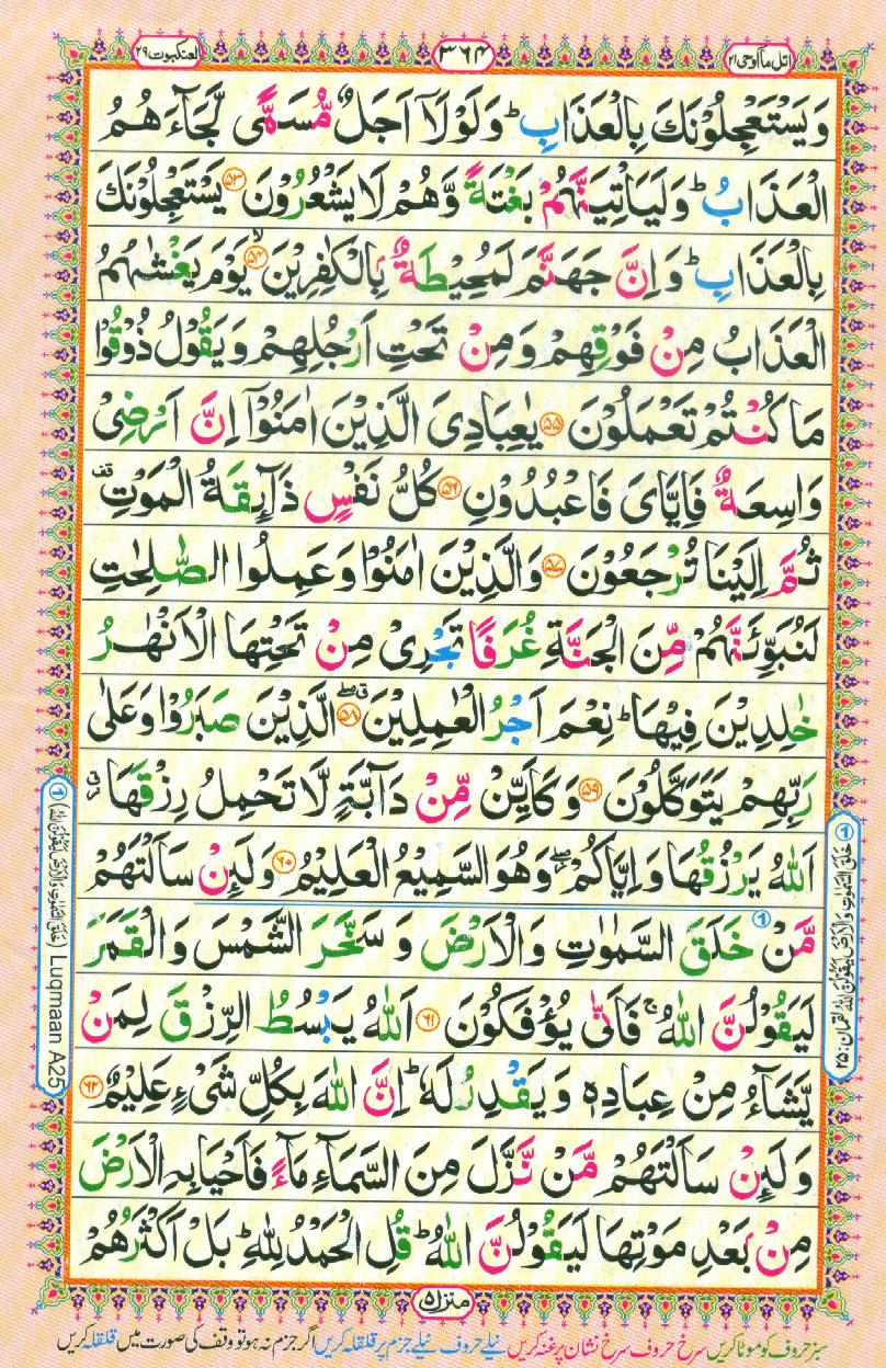 Read Al-Quran, Part / Chapter / Siparah 21 Page 364