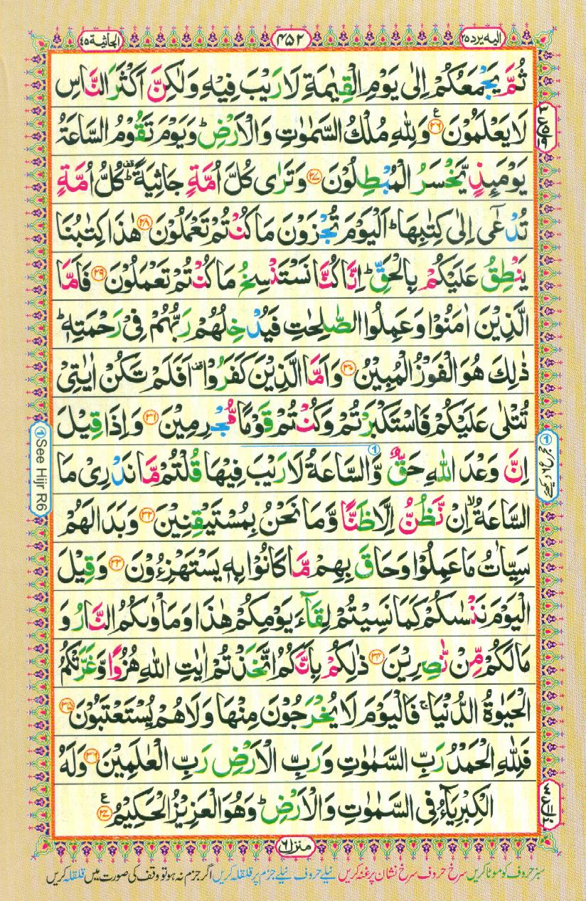 Read Al-Quran, Part / Chapter / Siparah 25 Page 452