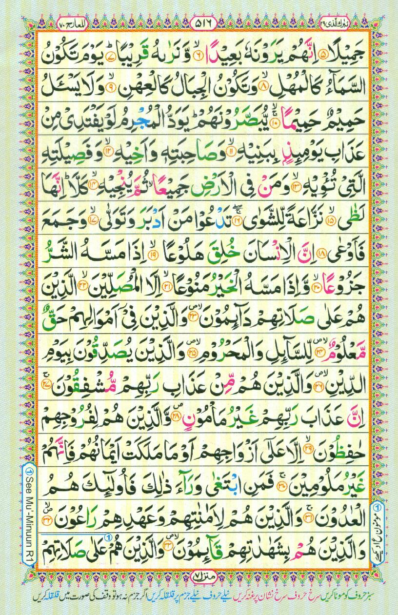 Read Al-Quran, Part / Chapter / Siparah 29 Page 516