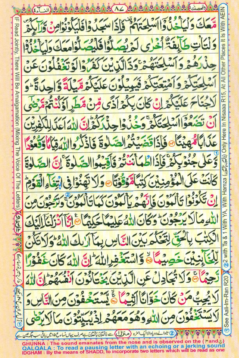 Read Al-Quran, Part / Chapter / Siparah 5 Page 87