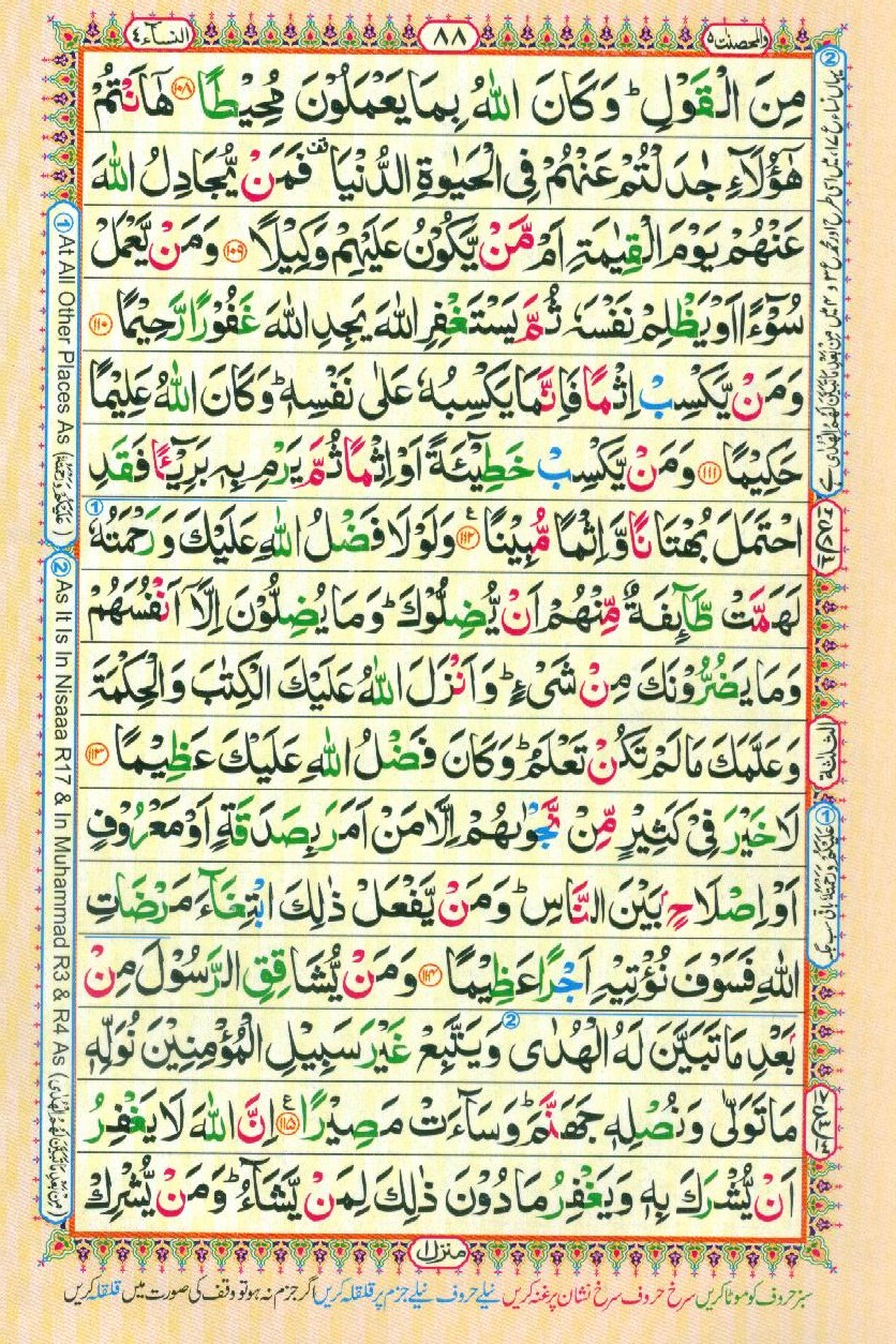 Read Al-Quran, Part / Chapter / Siparah 5 Page 88