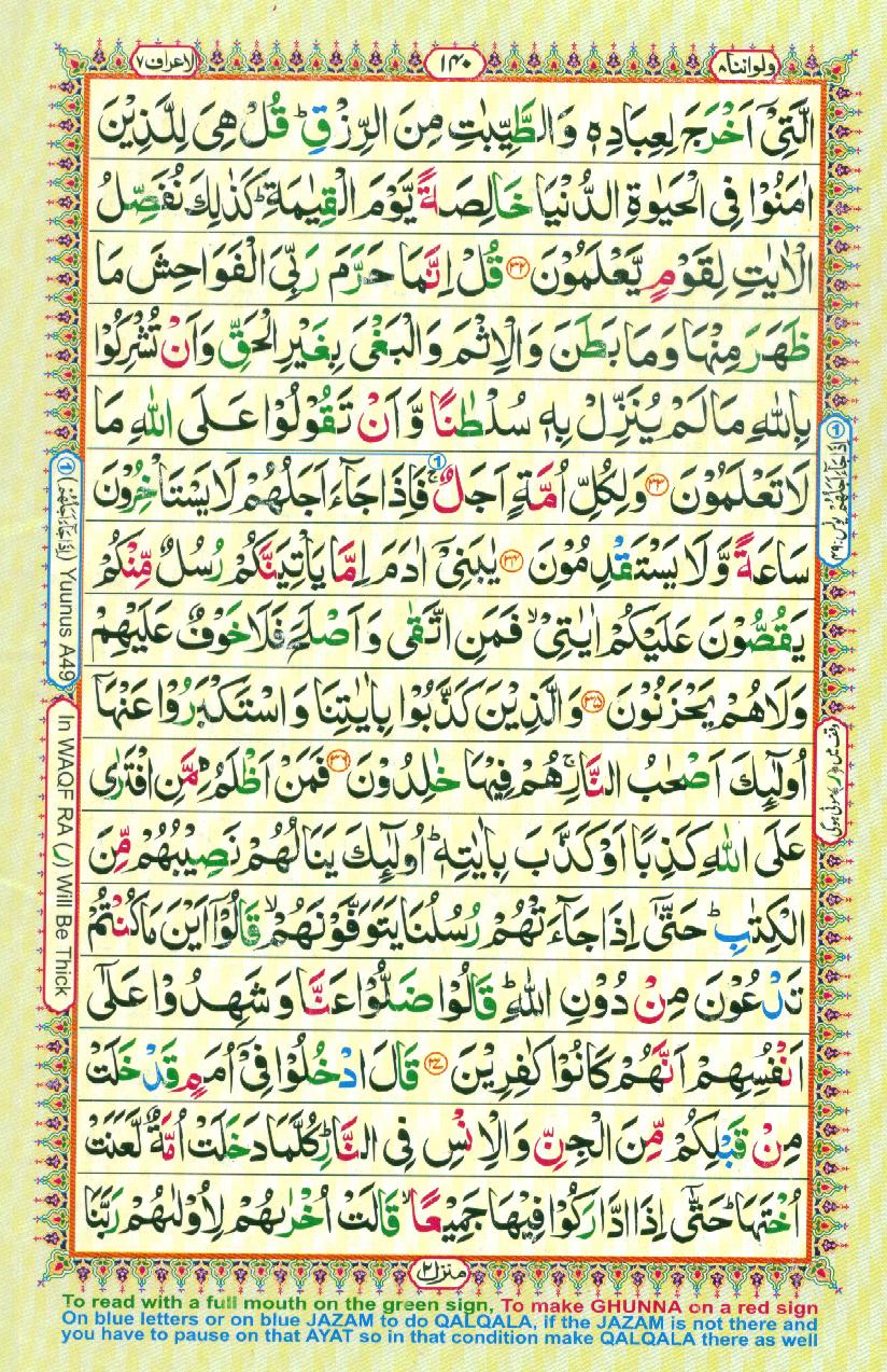 Read Al-Quran, Part / Chapter / Siparah 8 Page 140