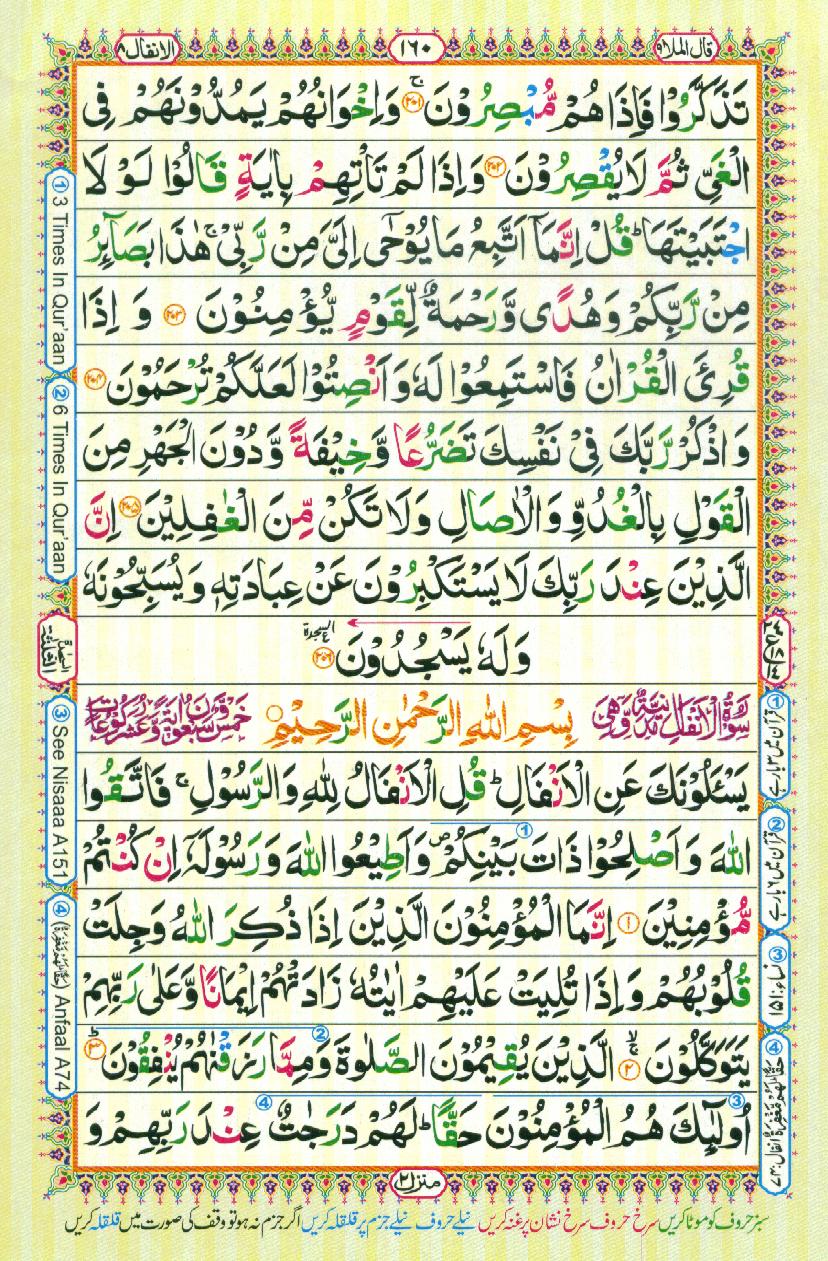 Read Al-Quran, Part / Chapter / Siparah 9 Page 160