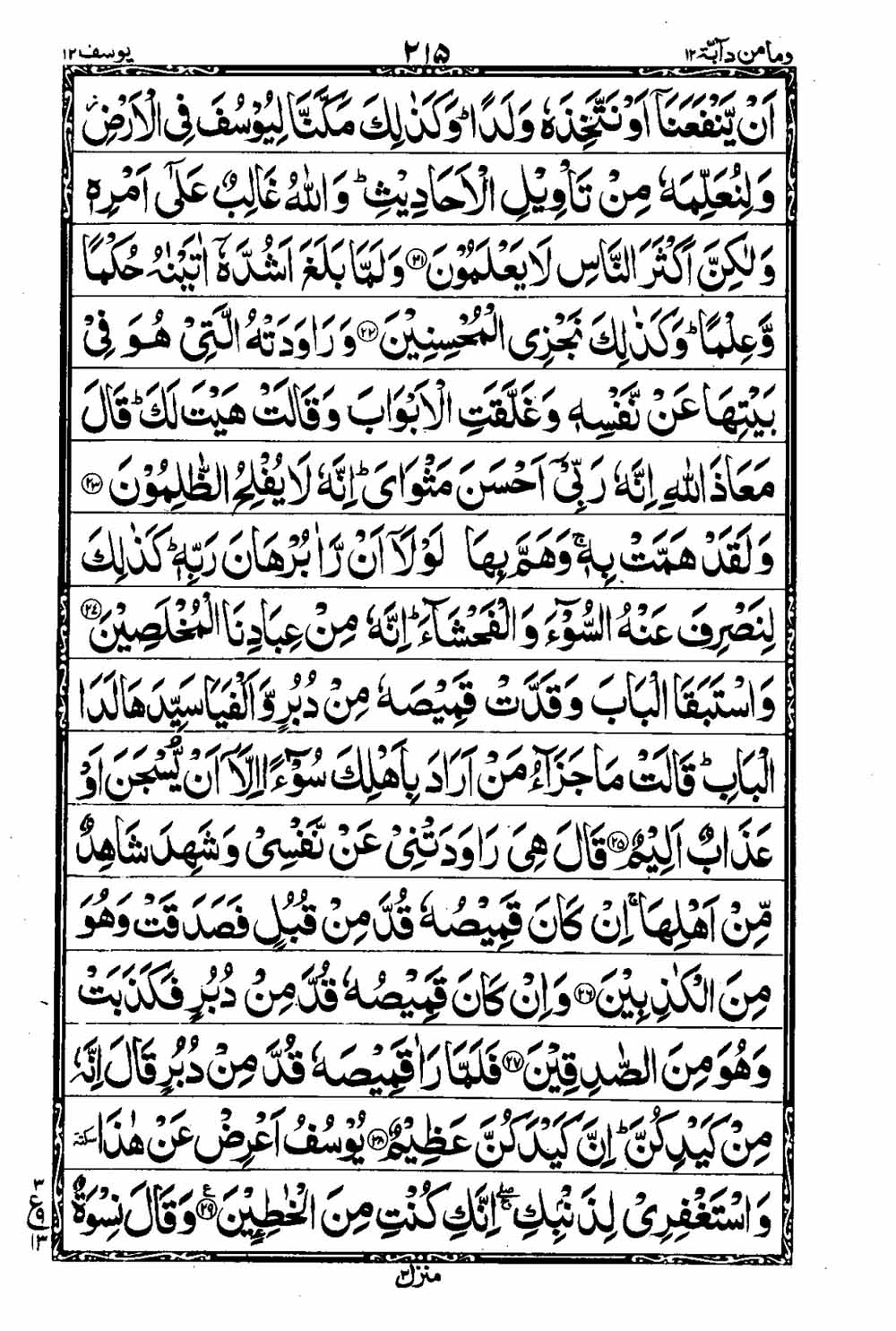 Read 16 Lines Taj Company Quran, Part / Chapter / Siparah 12 Page 216