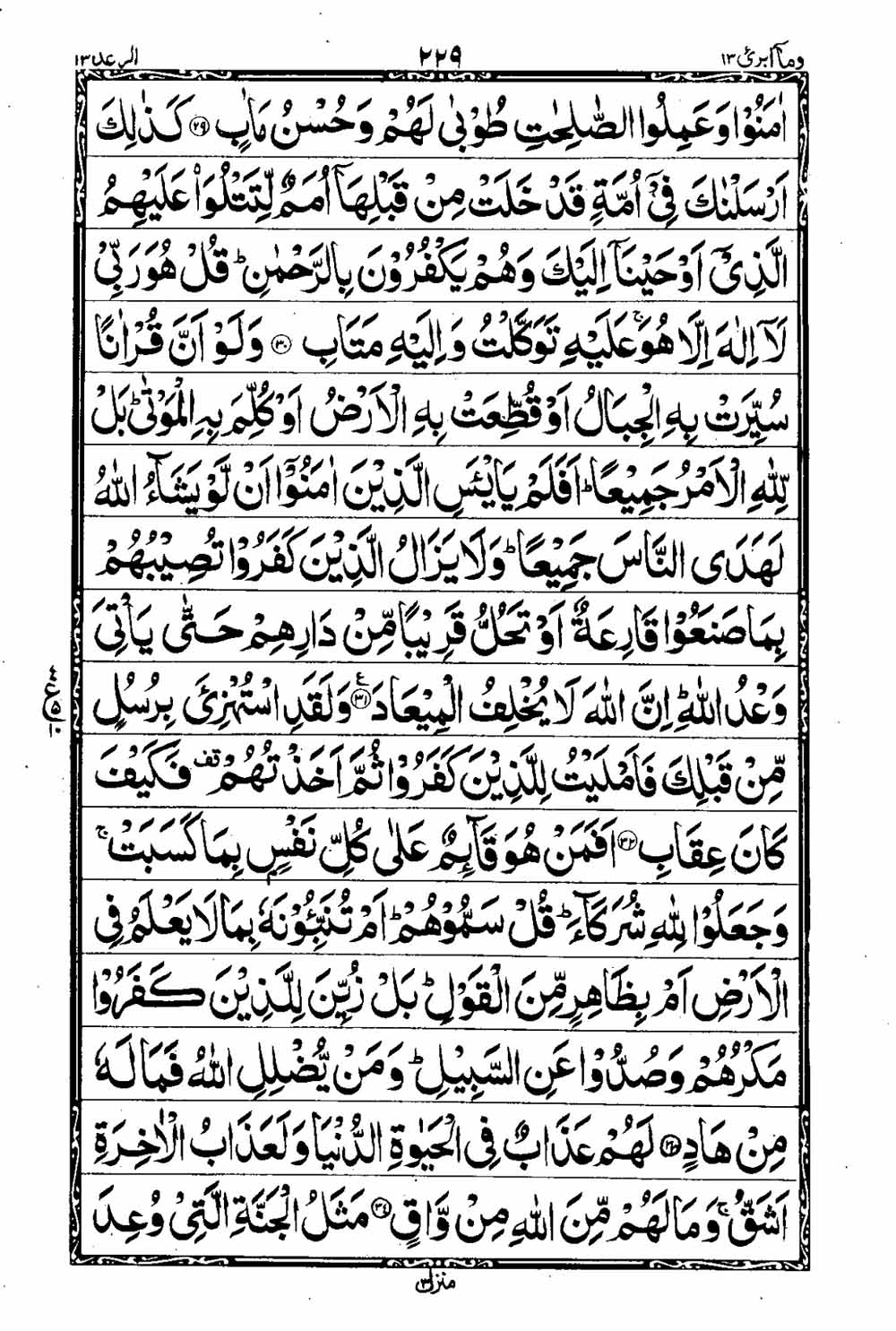 Read 16 Lines Taj Company Quran, Part / Chapter / Siparah 13 Page 230