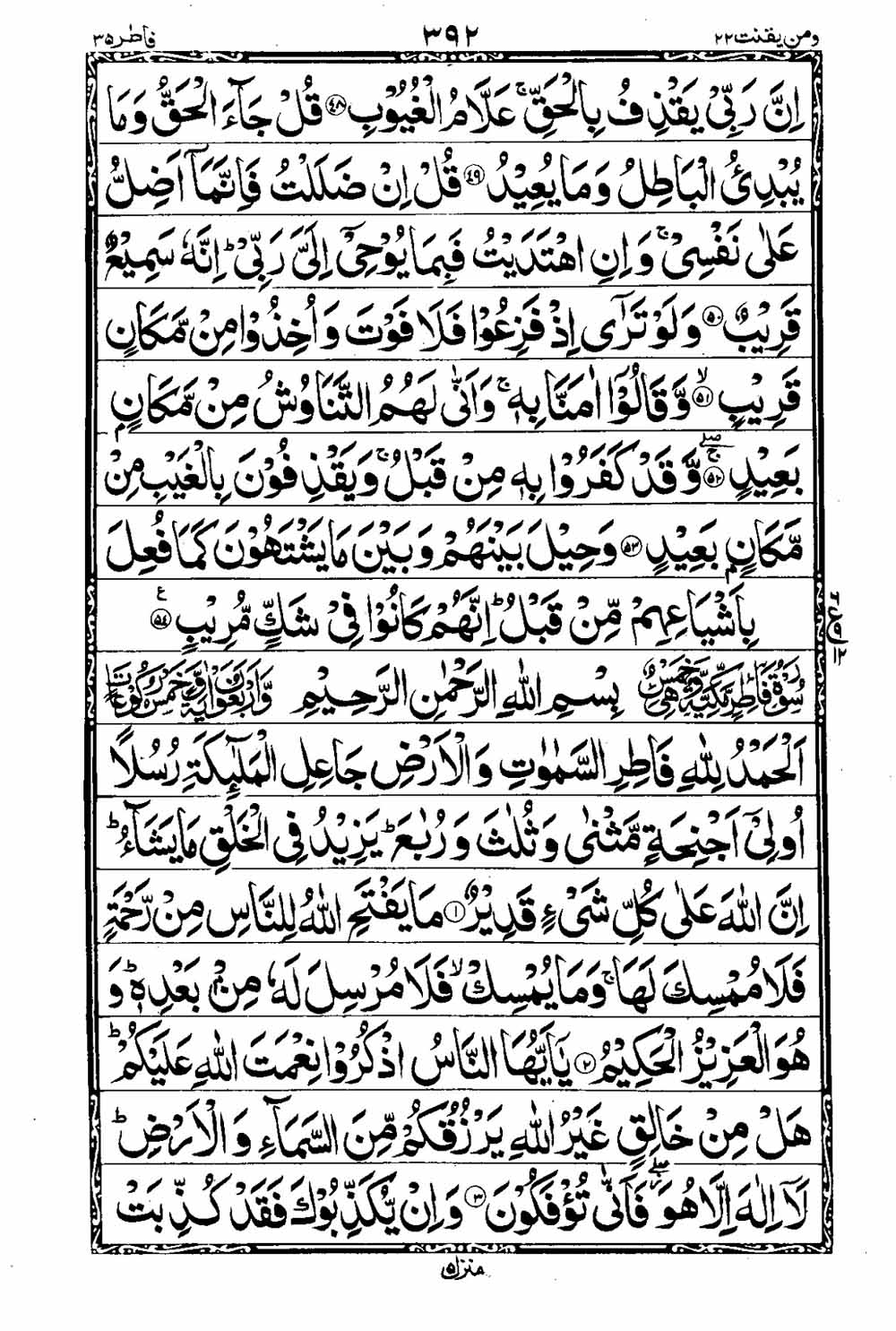 Read 16 Lines Taj Company Quran, Part / Chapter / Siparah 22 Page 393