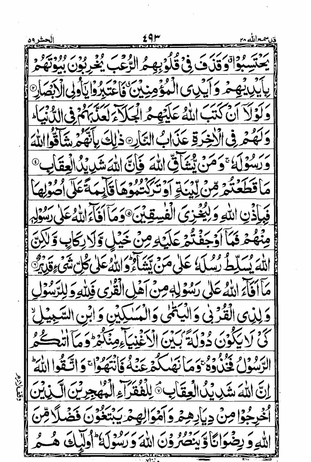 Read 16 Lines Taj Company Quran, Part / Chapter / Siparah 28 Page 494