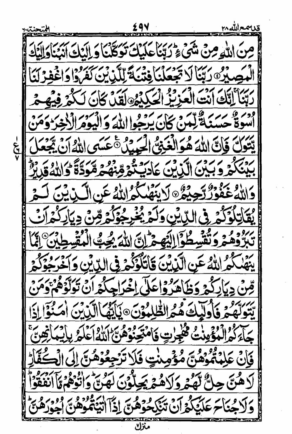 Read 16 Lines Taj Company Quran, Part / Chapter / Siparah 28 Page 498