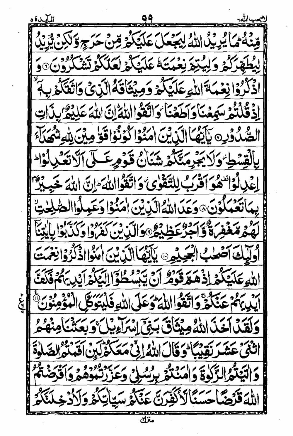 Read 16 Lines Taj Company Quran, Part / Chapter / Siparah 6 Page 100