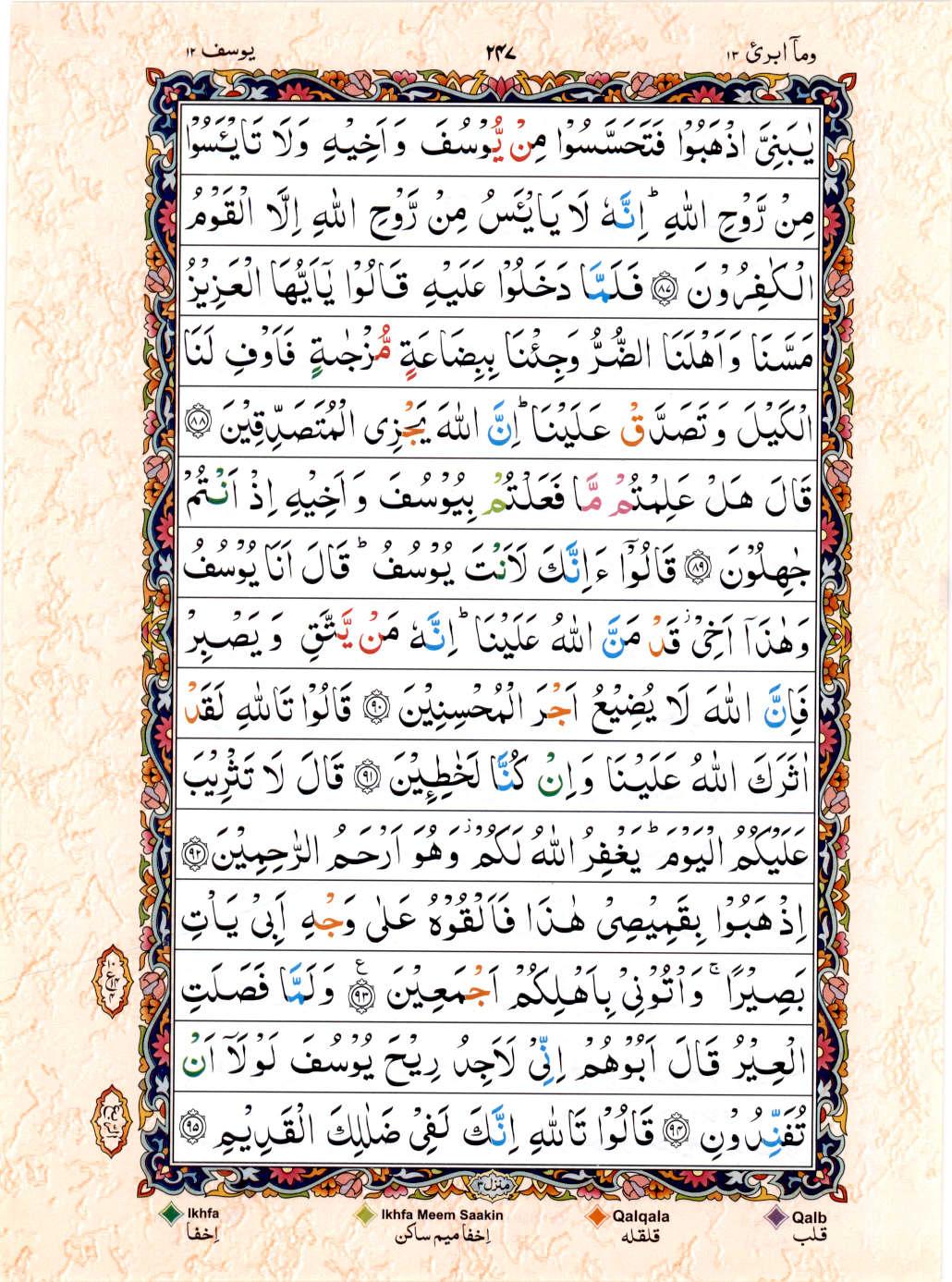 Read 15 Lines Color Coded Quran, Part / Chapter / Siparah 13 Page 247