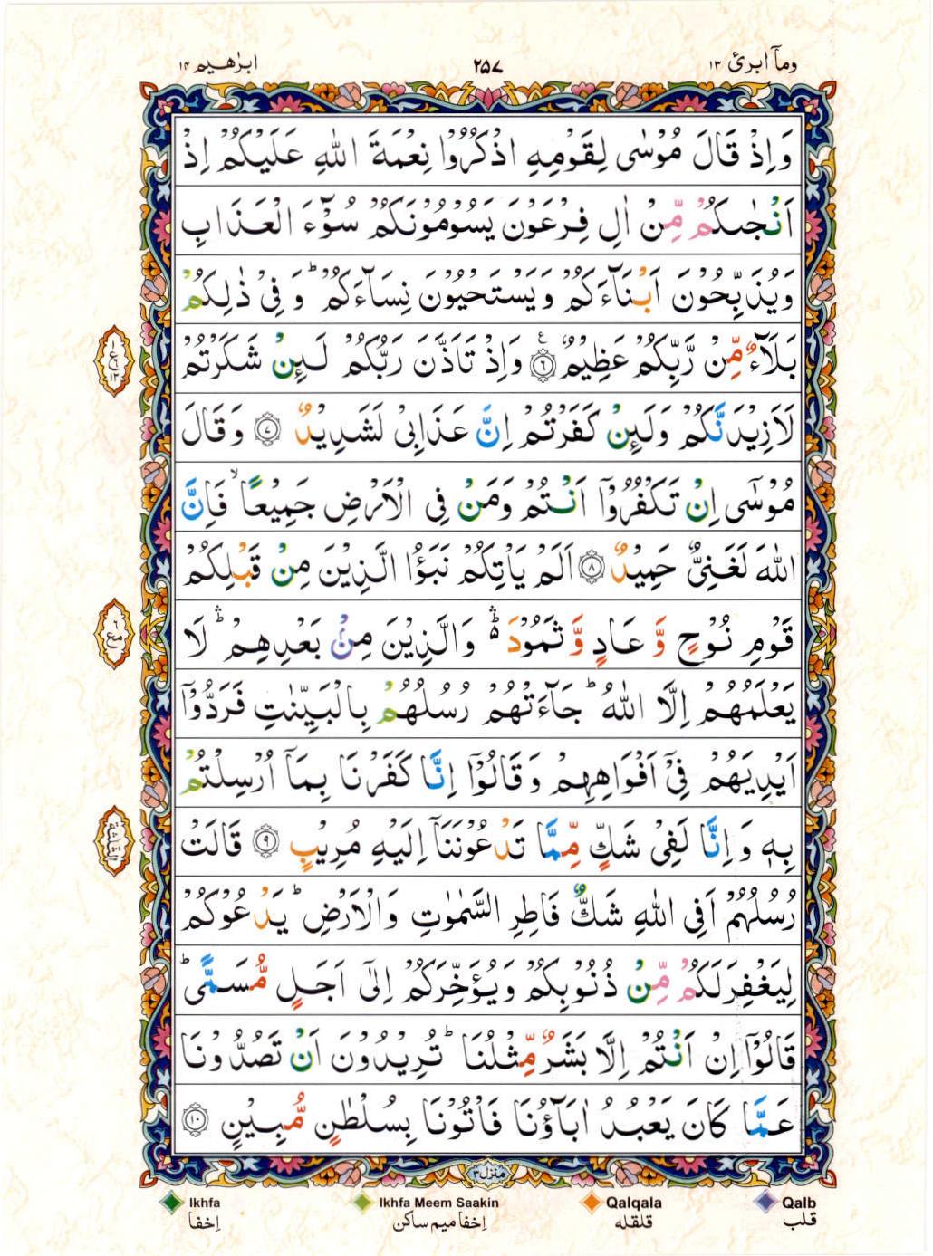 Read 15 Lines Color Coded Quran, Part / Chapter / Siparah 13 Page 257