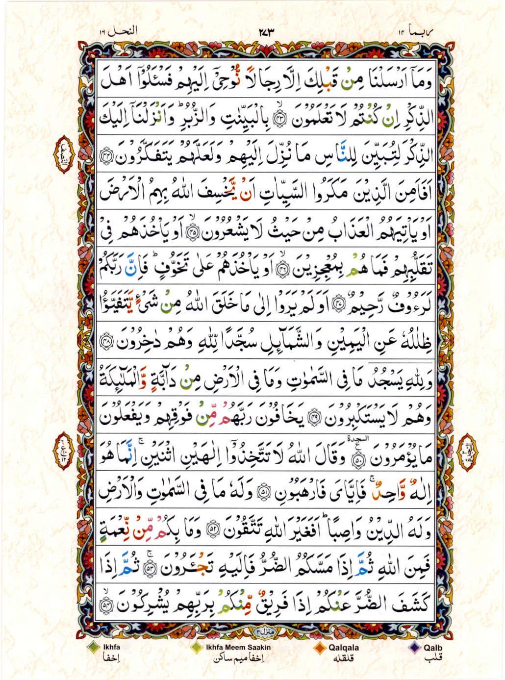 Read 15 Lines Color Coded Quran, Part / Chapter / Siparah 14 Page 273