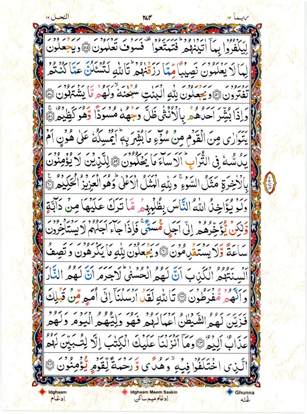 Read 15 Lines Color Coded Quran, Part / Chapter / Siparah 14 Page 274