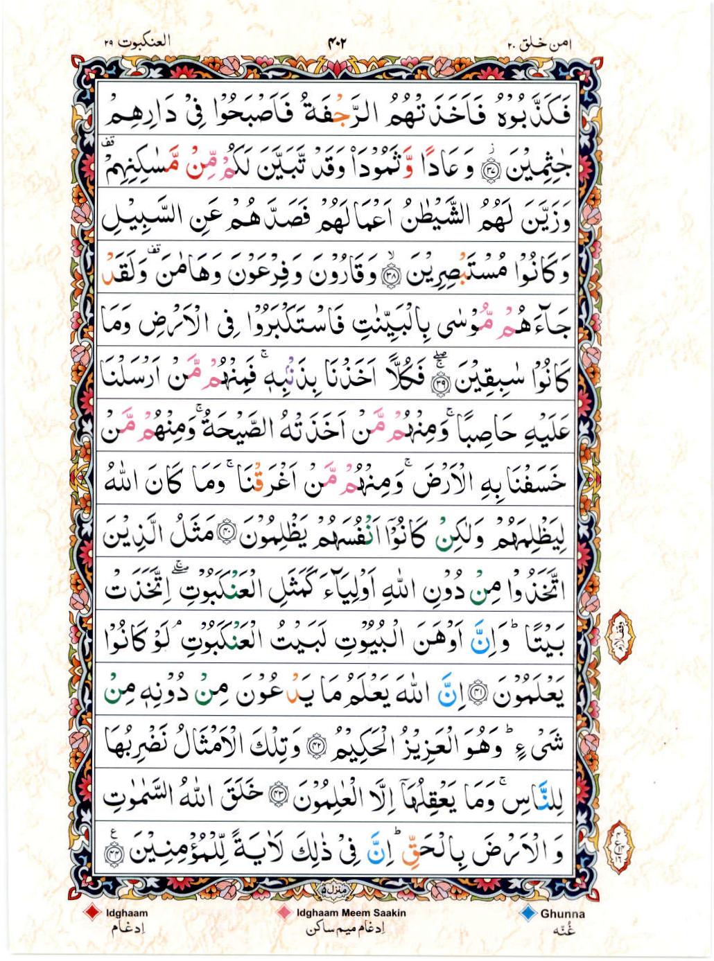 Read 15 Lines Color Coded Quran, Part / Chapter / Siparah 20 Page 402