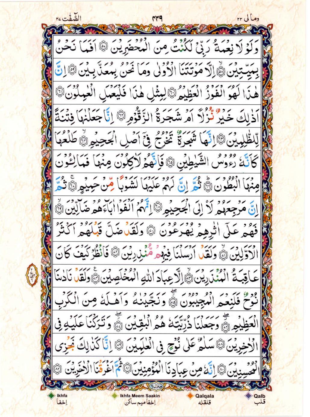 Read 15 Lines Color Coded Quran, Part / Chapter / Siparah 23 Page 449