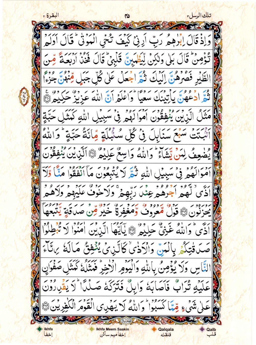 Read 15 Lines Color Coded Quran, Part / Chapter / Siparah 3 Page 45