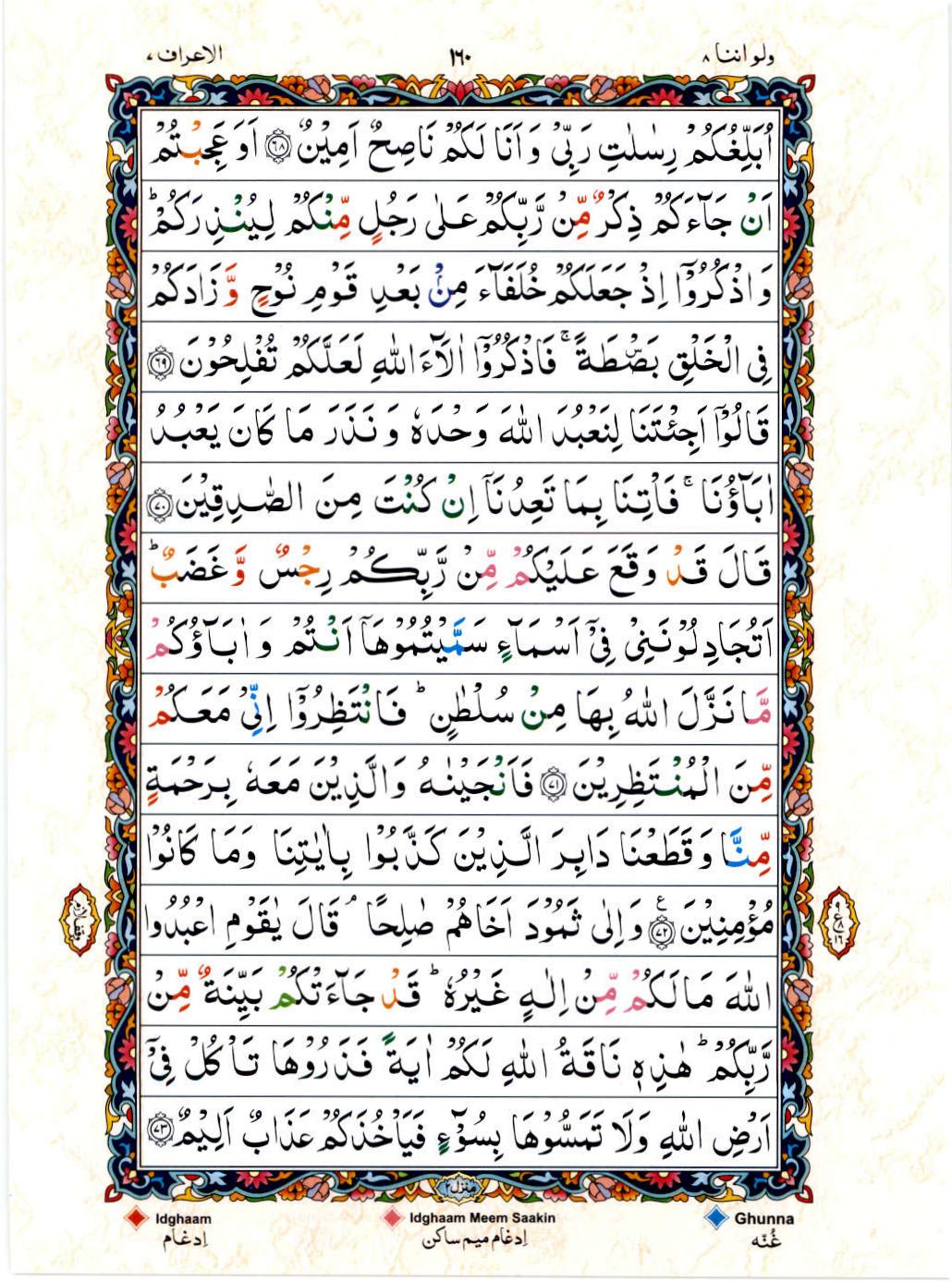 Read 15 Lines Color Coded Quran, Part / Chapter / Siparah 8 Page 160