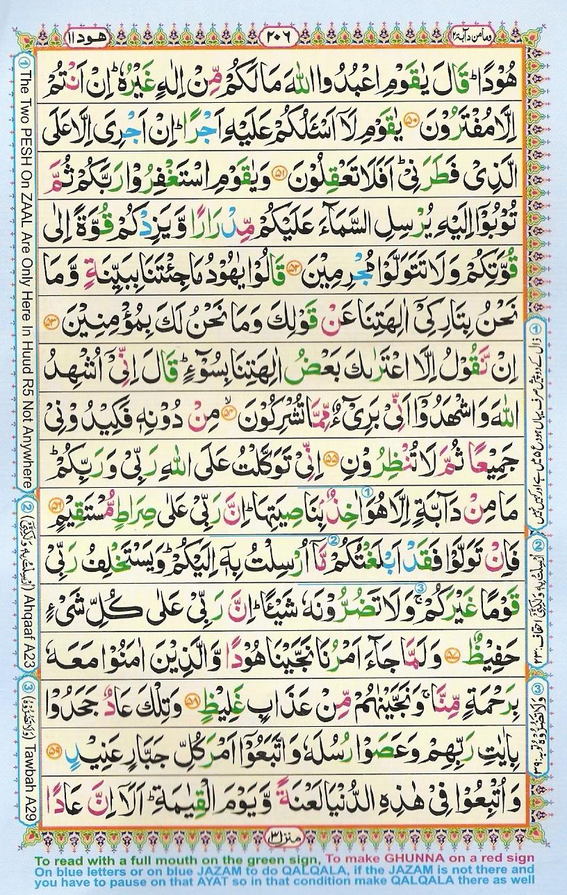 Read Al-Quran, Part / Chapter / Siparah 12 Page 206