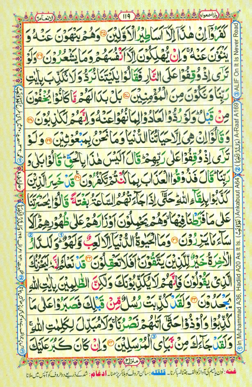 Read Al-Quran, Part / Chapter / Siparah 7 Page 119